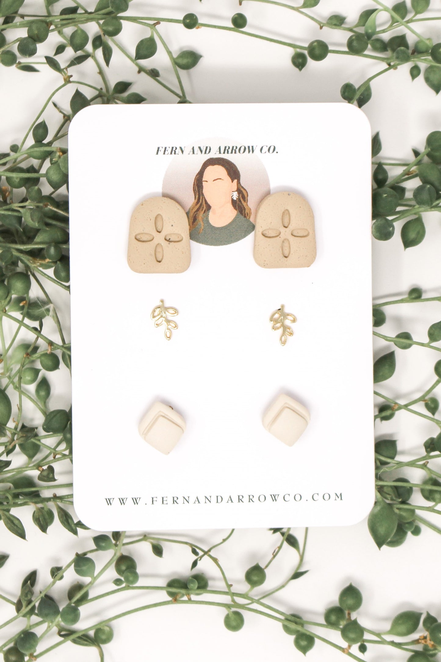 Neutrals and fern stud pack