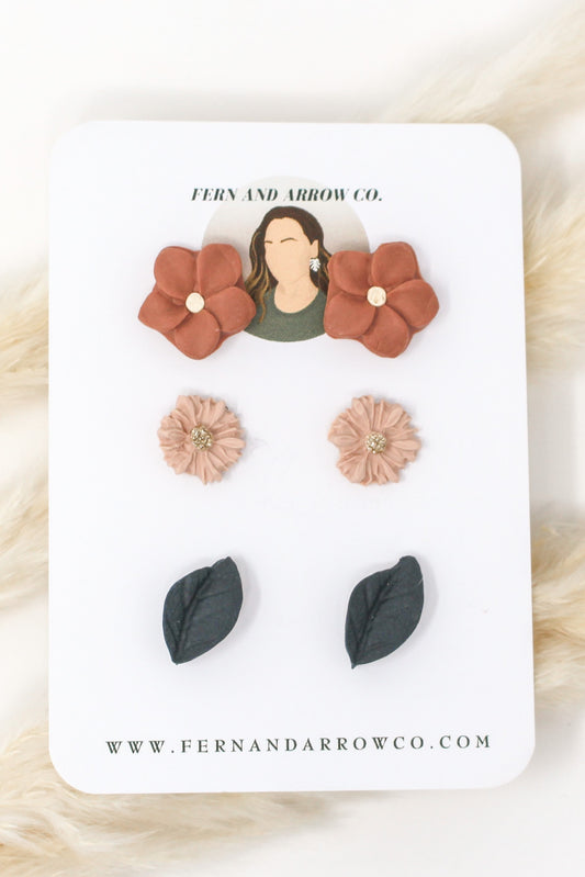 Blooms and leaves stud pack