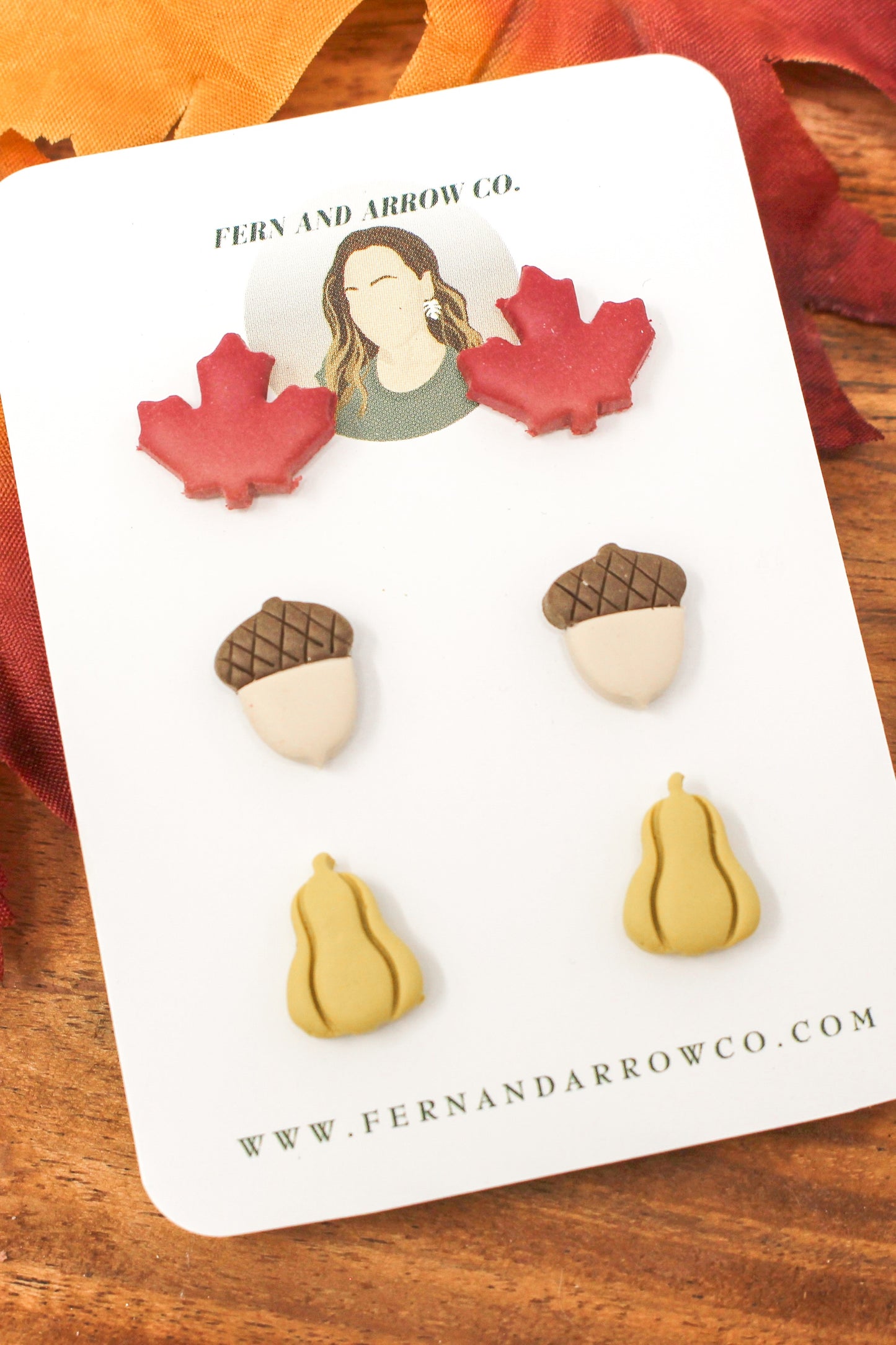 Maple and acorns stud pack