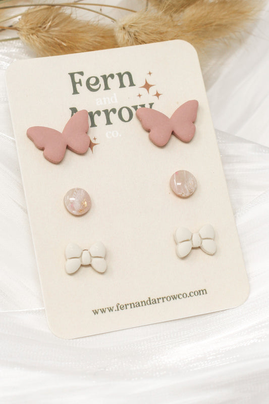 Butterfly and bows stud pack